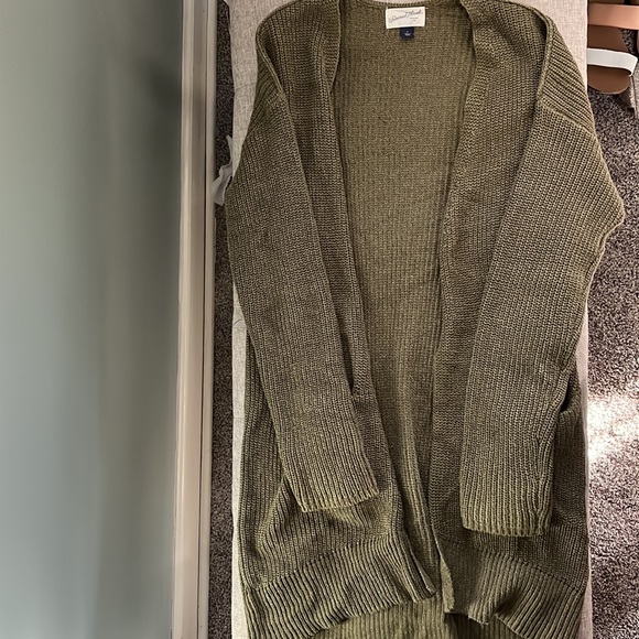 NWOT long green Sweater Jacket - Picture 3 of 3